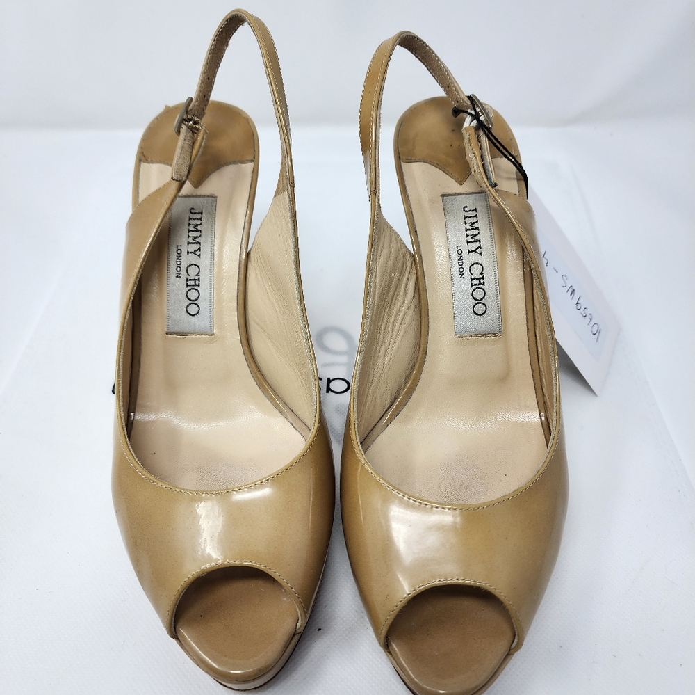 Jimmy Choo Nude Patent Pumps 37 - Picture 2 of 10